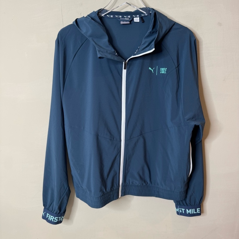 PUMA Womens First Mile X Woven Jacket Athletic Outerwear Casual - Blue size m